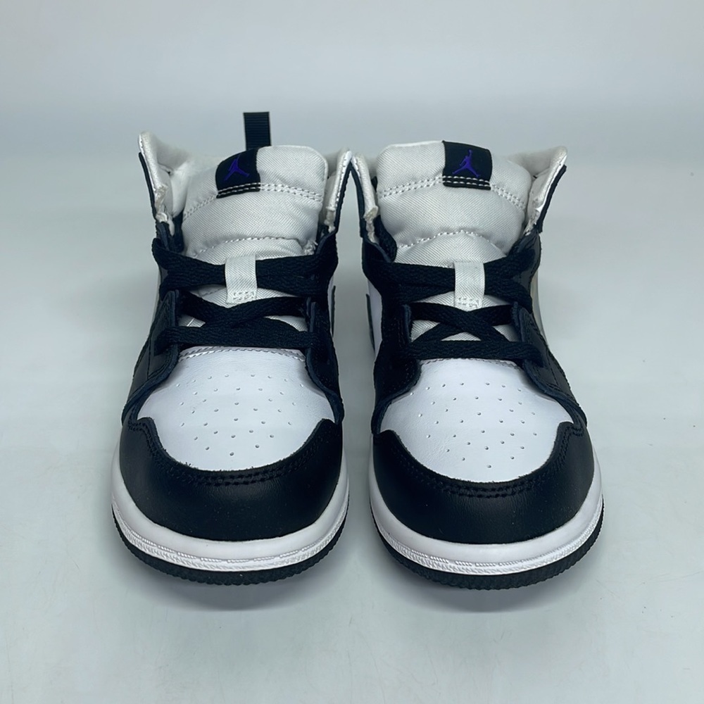 Nike Air Jordan 1 Mid TD “Hologram” Black/White Toddler Shoes DR9494-001 - Picture 3 of 5